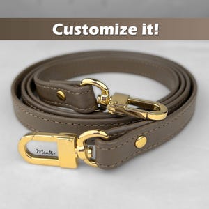 Dunkel Taupe Lederband, Echtleder Geldbörse Riemen, Dunkel Taupe Farbe Riemen für Taschen: Anpassen von Schulter bis Crossbody Länge - 13mm breit