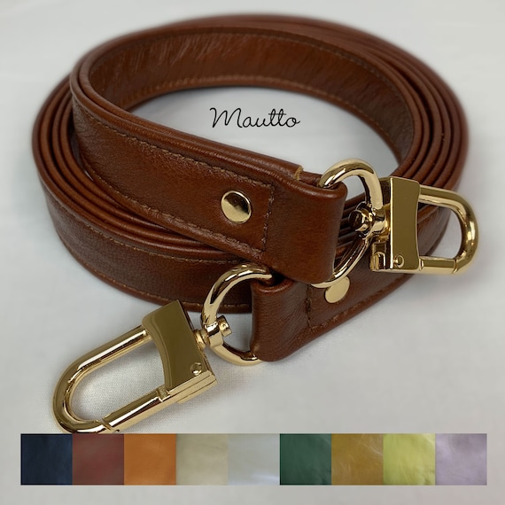 Mautto Black Adjustable Leather Strap for LV de Speedy, Noe, Metis, Trevi 34-55 Crossbody / Gold-Tone