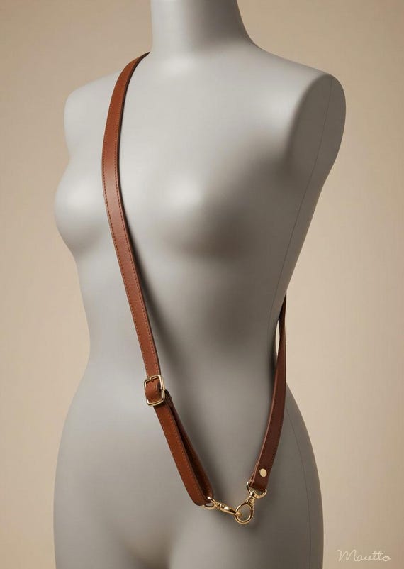 Extra Long Adjustable Leather Crossbody Strap, 1/2-inch Wide, for