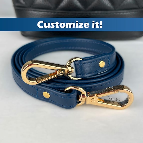 Navy Leather Strap Genuine Leather Purse Strap Dark Blue Handbag Strap Customize Shoulder to Crossbody Length Clasps Half Inch Wide Etsy