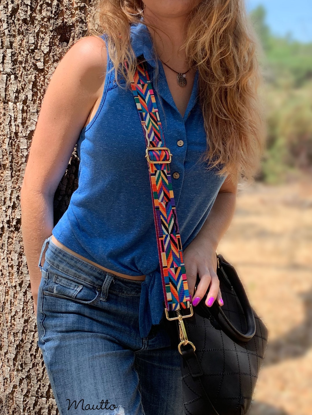 Colorful Geometric Strap for Bags - Tribal, Native Couture