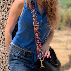 Colorful Geometric Strap for Bags - Tribal, Native Couture