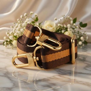 Correa marrón y miel para LV Monogram, Damier Ebene – Correa bandolera ajustable