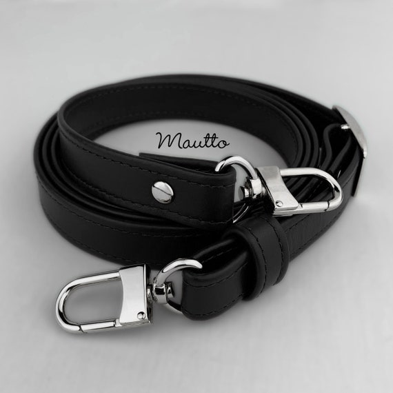 Black Leather Strap for Louis Vuitton Eva/alma/etc 1/2 Inch 