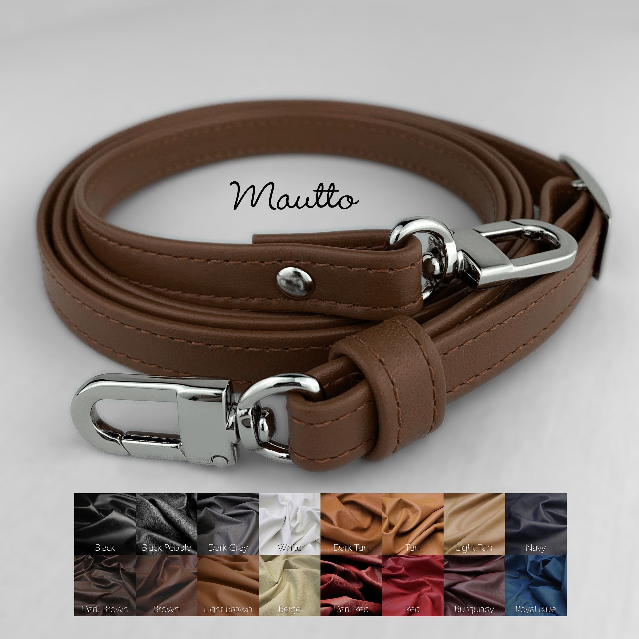 Extra Long, Adjustable Leather Crossbody Strap 65 Max Length / 0.5 Inch  Wide Choose Leather Color & Connector Style 