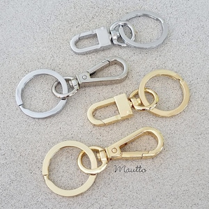 Key Ring/chain Accessory With Swiveling Clip Gold or Nickel 