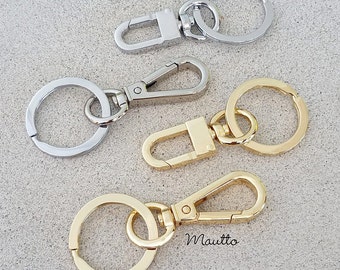 Key Ring/Chain Accessory with Swiveling Clip - Gold or Nickel Finishes - Choose Clip Style - LV Key Accessory