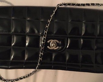 Extra Petite NICKEL Chain Strap with Black Leather Weave - Mini Classy Curb  Diamond Cut Chain - Choose Length & Clasps
