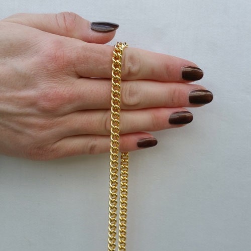 Extra Petite GOLD Chain Strap with Black Leather Weave - Mini Classy Curb  Diamond Cut Chain - Choose Length & Clasps