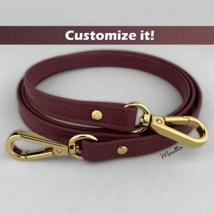 Burgunderfarbenes Lederband, Echtleder-Geldbörsenband, Lederband für Tasche: Anpassen von Schulter an Crossbody-Länge und -Verschlüssen - 1,5 cm breit