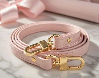 Light Pink Leather Rose Poudre Purse Strap: Customize Your Length, Crossbody or Shoulder