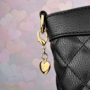 Einfaches Herz Charm Clip-on Accessoire für Handtasche Tasche Handtasche Reißverschluss Armband Halskette, Gold oder Silber - Geschenk für Sie, Ehepartner, Schatz