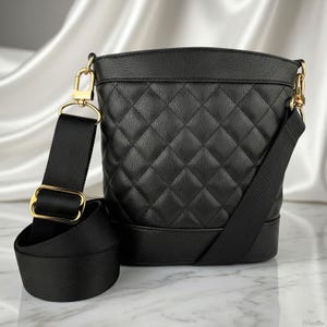 Black Onyx Satin Nylon Bag Strap – Adjustable Crossbody Length