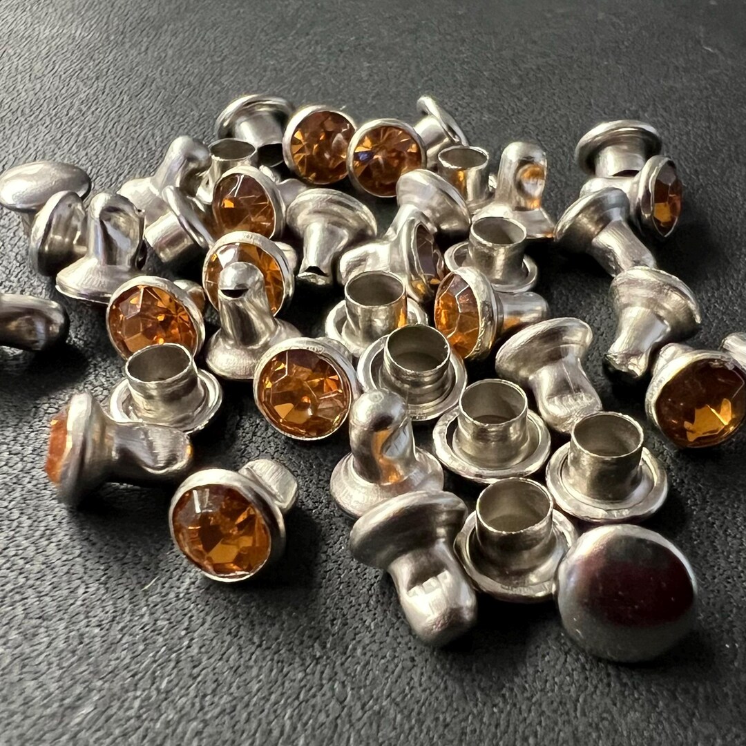 Amber Crystal Diamond Rivets: Bedazzling Bag Hardware (10 Sets, 5mm) - Etsy