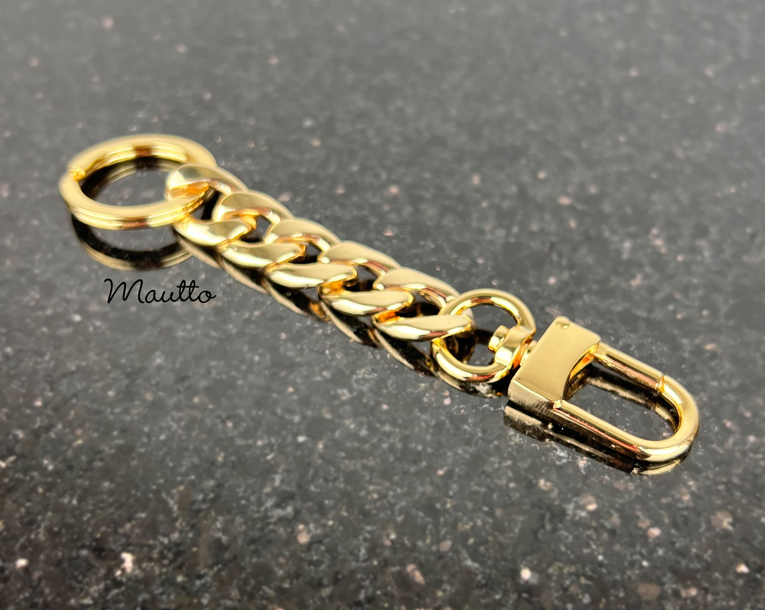 Strap Extender or Key Tether Fancy Cuban Link Chain With 