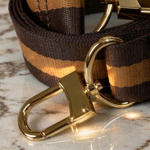 Dark Brown & Golden Honey Bag Strap – 1.5" Wide Adjustable Nylon