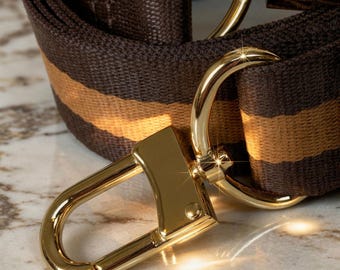 Dark Brown & Golden Honey Bag Strap – 1.5" Wide Adjustable Nylon