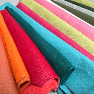 Pezzi di pelle colorata - Sacchetto da 1 libbra di ritagli di pelle di grandi dimensioni - per progetti fai da te, artigianato, scrapbooking, gioielli in pelle, riciclo creativo