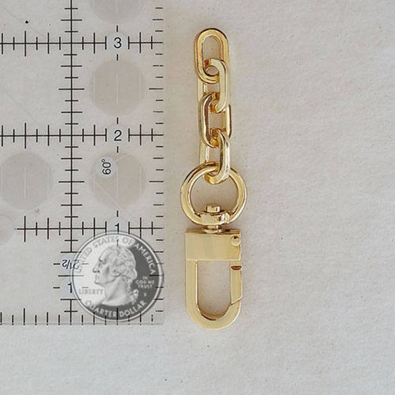 NEXT FASHION 2-Pack Gold Metal Bag Charm & Strap Extender - 4.5" Length, 7mm Chain For Women's Handbags