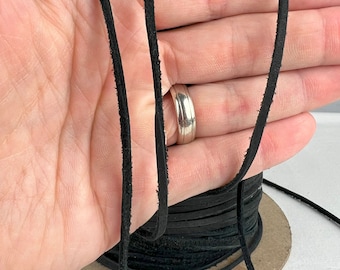 Laccio in pelle nera: 3/32" di larghezza, 72" di lunghezza - Fai da te, sandali, selle