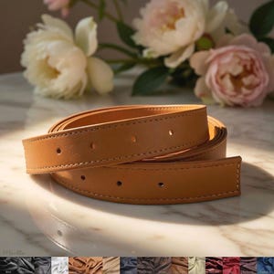 Adjustable Leather Bag Strap, 1-inch Wide, Shoulder to Crossbody, Punched Hole Ends