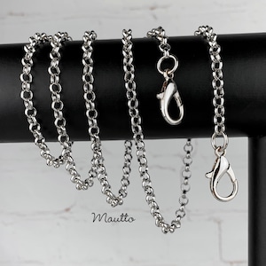 Correa de cadena Rolo clásica - Correa de lujo para bolso/cartera/teléfono con cadena plateada extra pequeña - 3/16" de ancho - Largos cortos de hombro a cuerpo cruzado