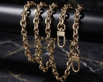 Champagne Light Gold Diamond Cut Rolo Chain Bag Strap – Choose Your Length