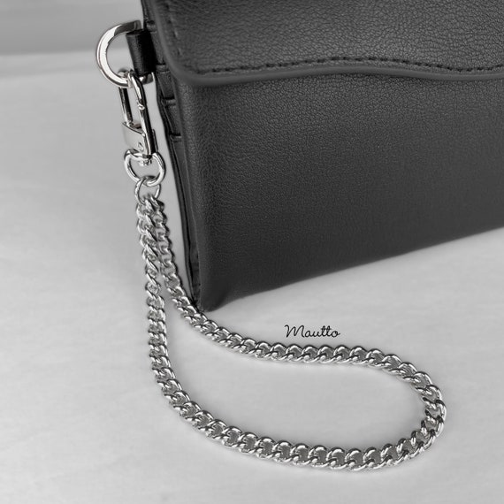 Luxury Wrist Strap for Clutch, Wallet, SLG, Keys, Cell Phone & More Silver-Tone