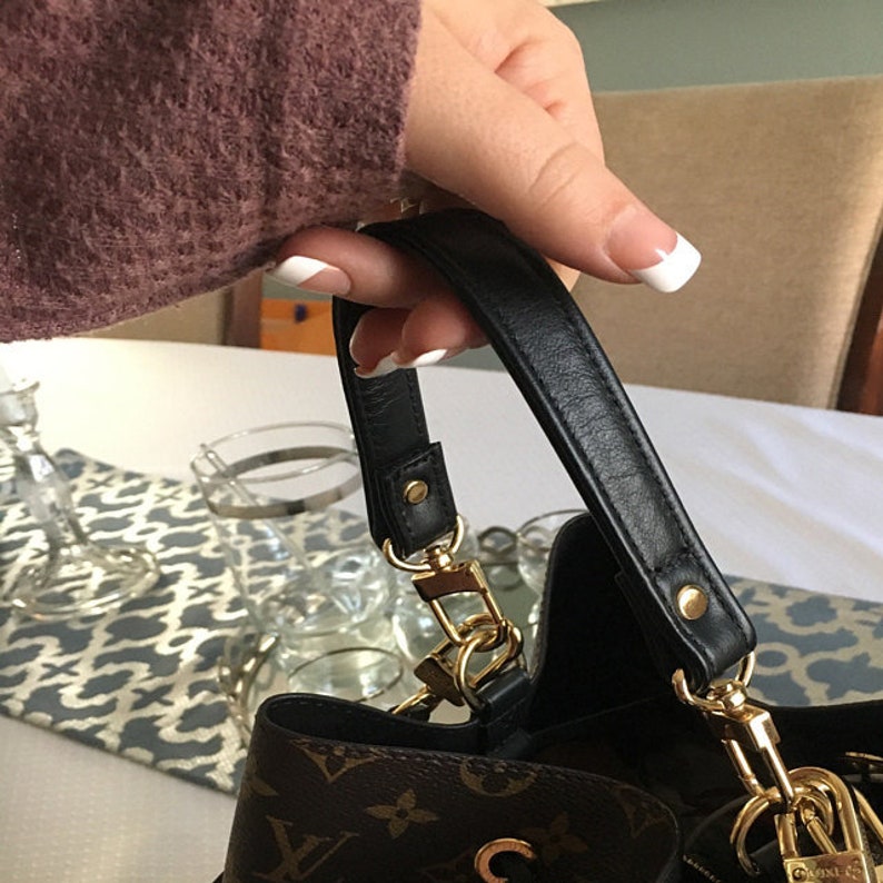 Black Leather Strap for Louis Vuitton Etsy