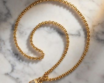 Luxus-Rolo-Ketten-Lanyard - Gold- oder Silber-Drehclip, Ausweishalter
