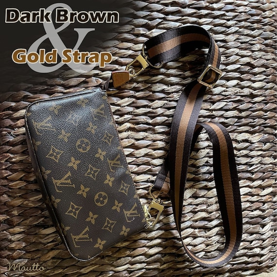 Dark Brown & Golden Honey Strap for Bags 1.5 Wide 