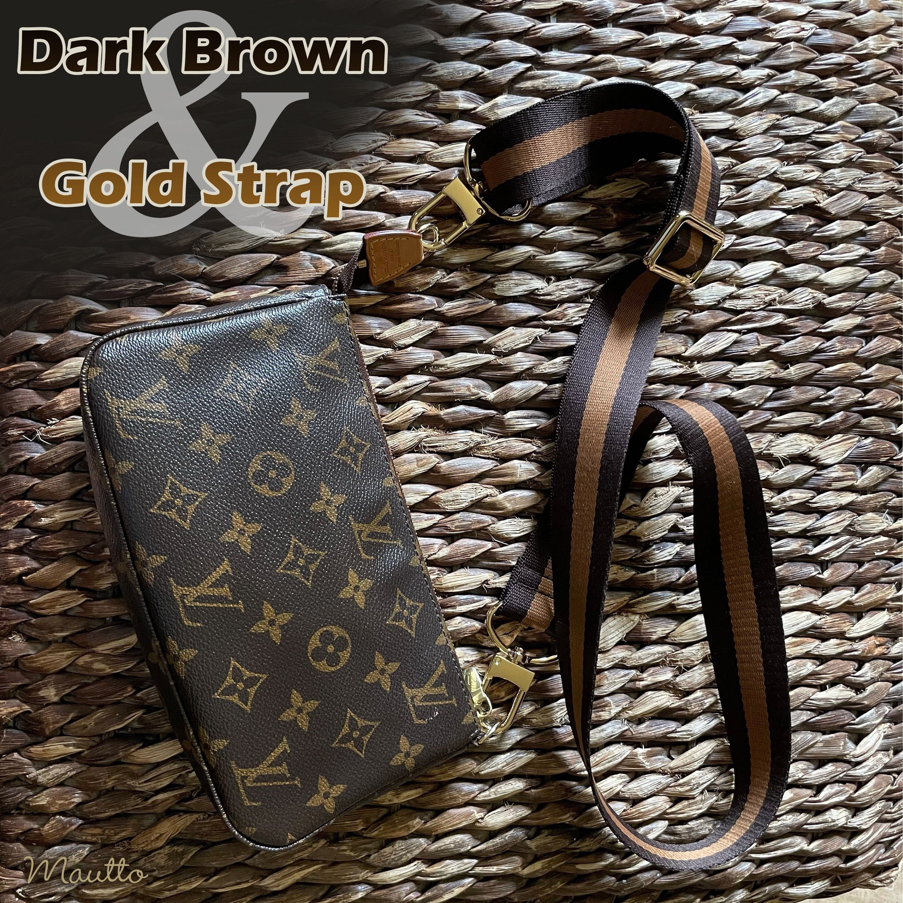 Dark Brown & Golden Honey Strap for Bags 1.5 Wide 