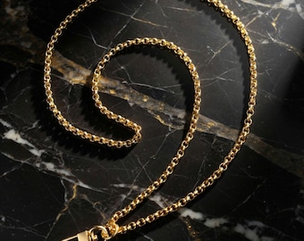 Petite Rolo -Kettenanhänger - Gold oder Silber mit drehbarem Infinity Clip