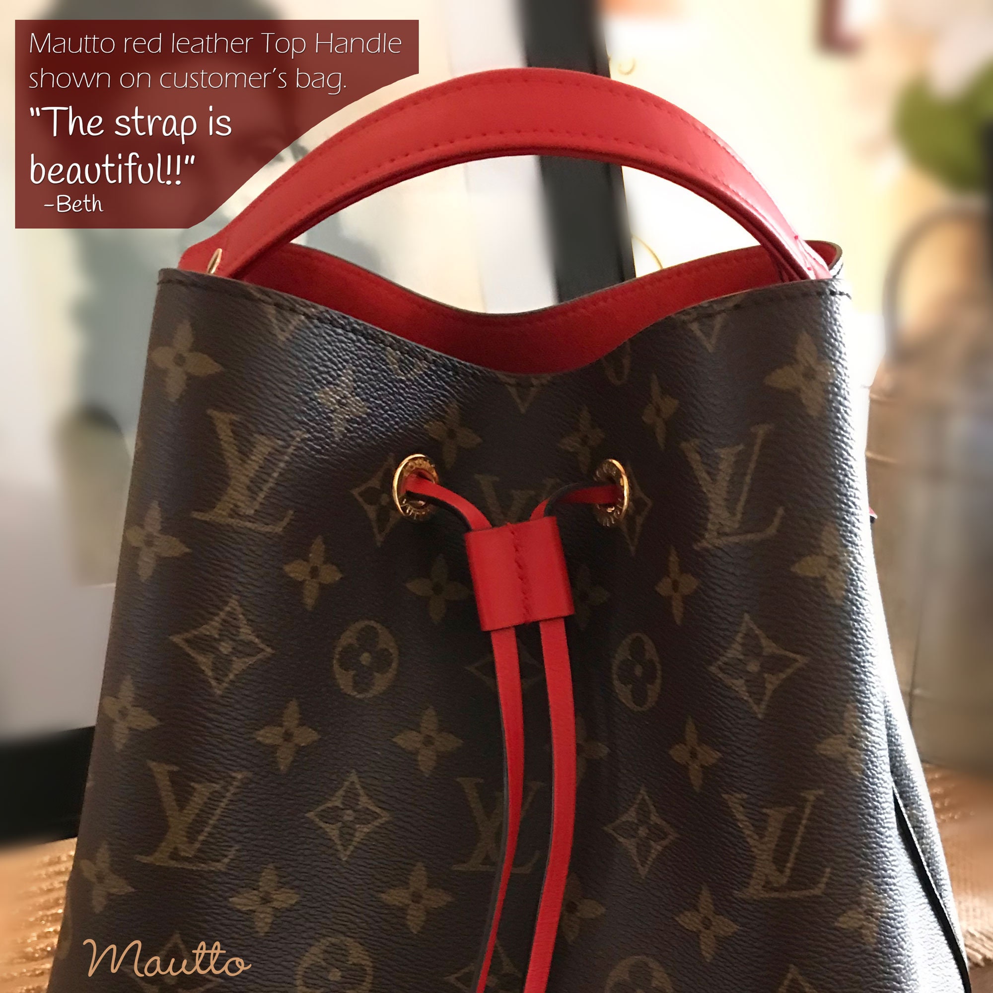 lv bag red handle