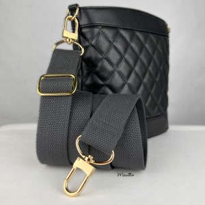Dunkelgrauer, strapazierfähiger Stoffgurt (verstellbar von 32-56"Schulter bis Crossbody-Länge) - Benutzerdefiniertes dickes Baumwoll-Canvas-Gewebtes Material 1,5"Breite