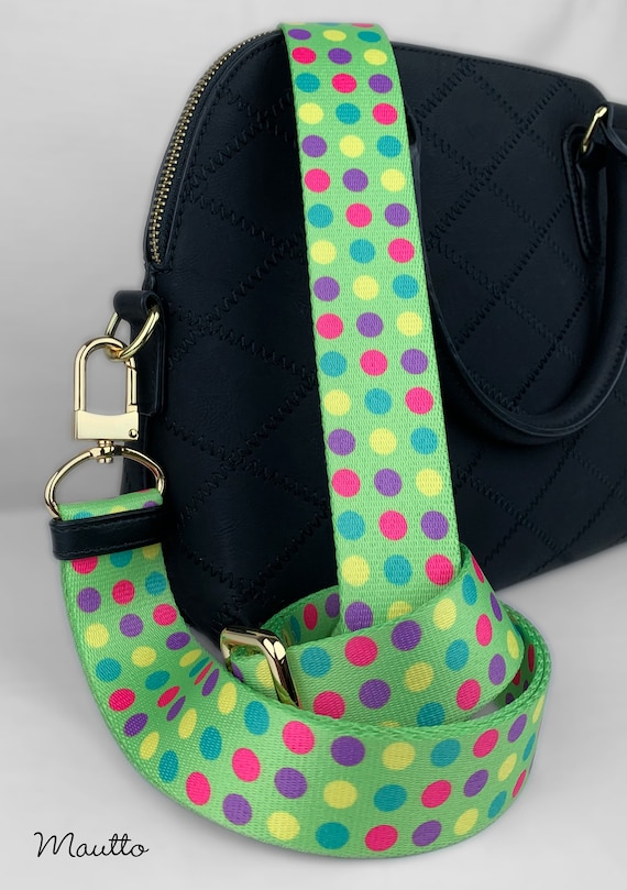 Colorful Polka Dots Strap for Bags Wide Adjustable Length Playful