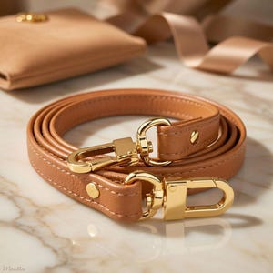 Tan (Medium Patina) Leather Purse Strap: Customize Shoulder or Crossbody Length