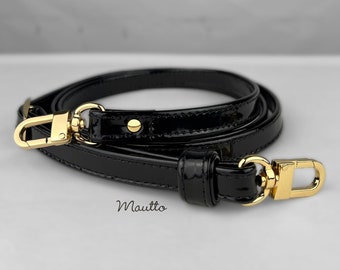 Patent Glossy Leather Purse Strap - 1/2 inch (13mm) Wide - Adjustable Length & Customize Clips/Clasps - Shoulder to Long Cross Body