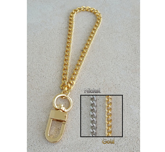 Gold or Nickel Mini Curb Chain Wrist Strap – Handmade Steel, Jewelry-Quality