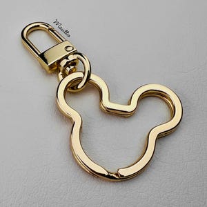 Mickey Keyring Clip: Mouse Head Charm, Cute Disney Kingdom Inspired Accessory, Keychain for Purse or Backpack Charm