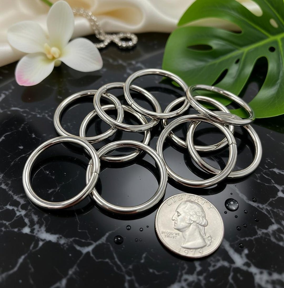 Wire Formed Metal O-rings - 1 Inch - Polished Silver Finish - 10 Pieces ...