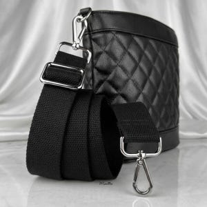 Black Cotton Canvas Bag Strap: Adjustable Crossbody or Shoulder, Heavy-duty Strap