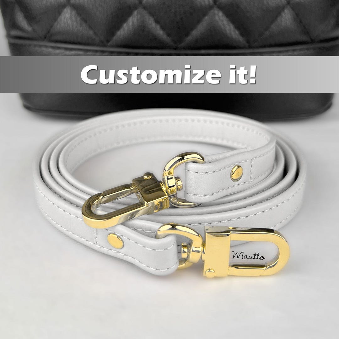 White Leather Strap, Genuine Leather Purse Strap, White