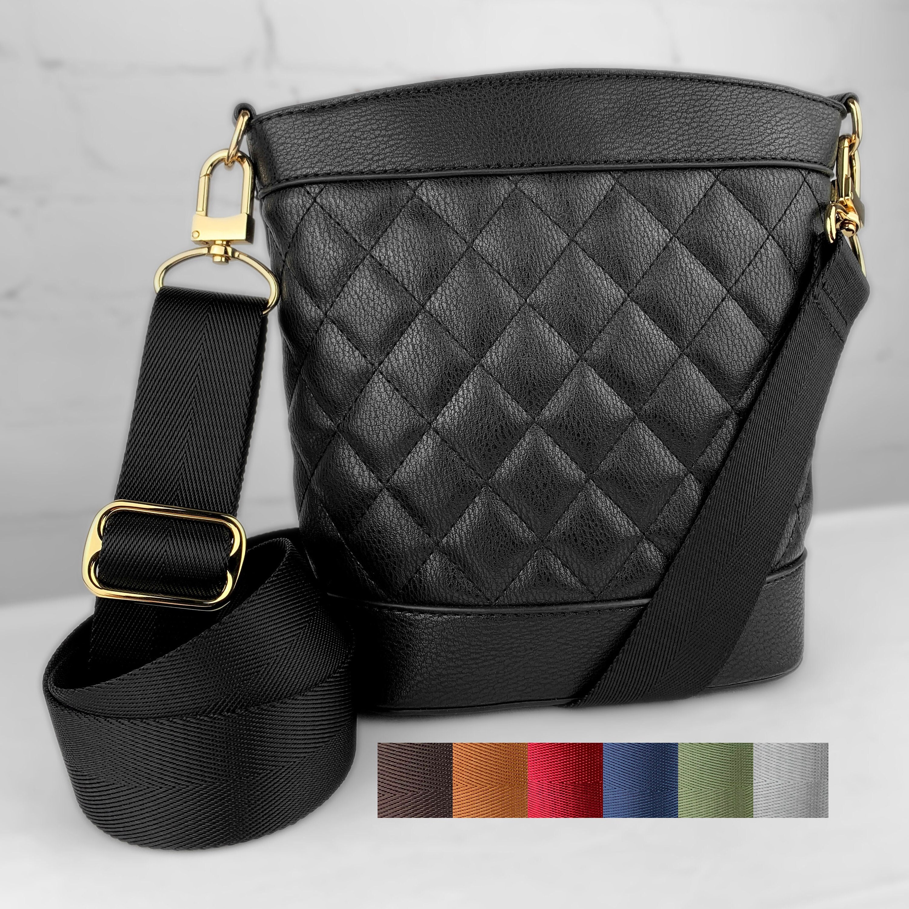 AUYOCO Vegan Leather Crossbody Bags for Women, Crossbody Purse with Guitar Strap Zipped Pockets Handbag Shoulder Bag