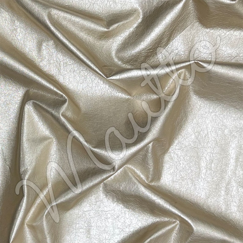 Swatch of Light Gold / Champagne metallic leather.