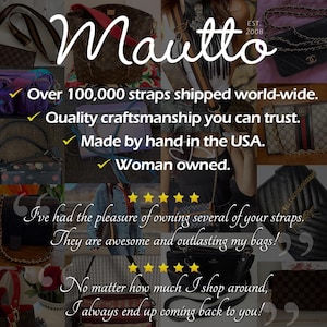 Mautto brand features and customer testimonials.