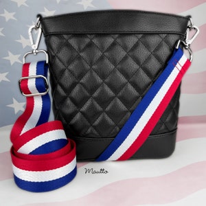USA Amerika Taschengurt Rot Weiß Blau Streifen Farben Verstellbarer Crossbody Gurt für Geldbörse Handtasche Duffel Reise USA Urlaub USA USA Souvenir