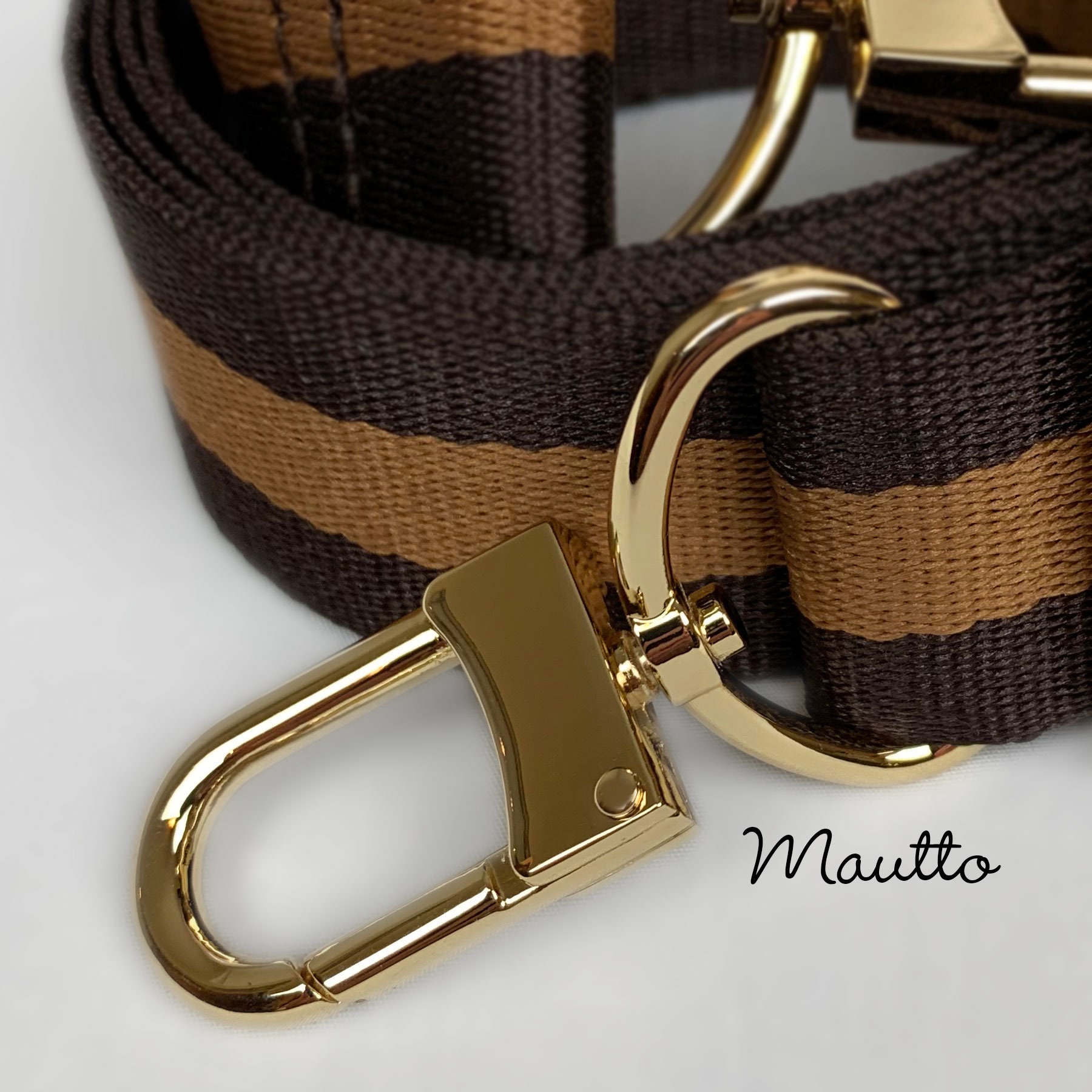 Dark Brown & Golden Honey Strap for Bags 1.5 Wide 