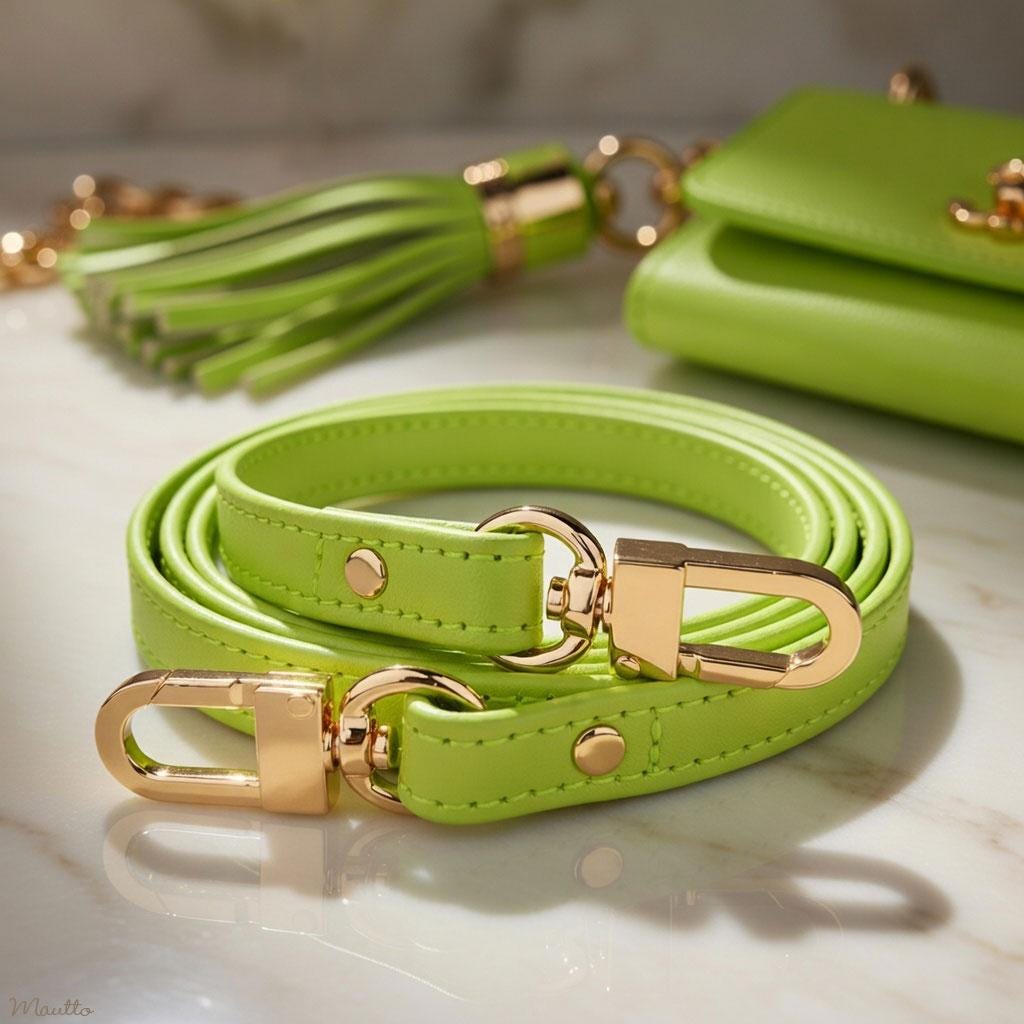 Coach Metallic Lime Green Leather Replacement Bag Strap 
