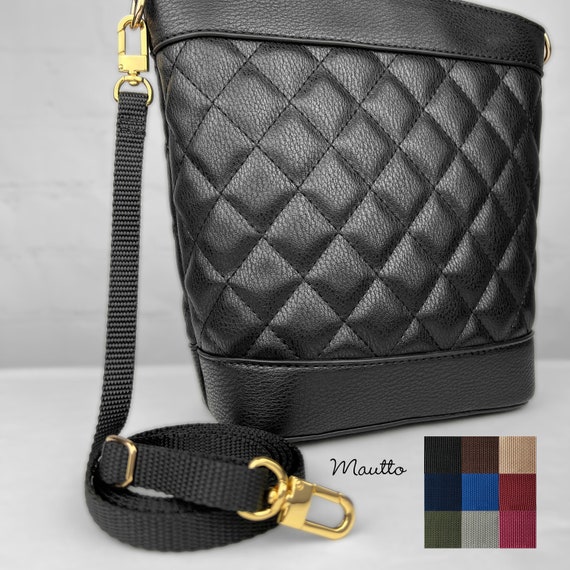  Black Purse Strap Replacement, Matte Leather Adjustable  Crossbody Shoulder Straps for Bags (Wide 1.5 cm)